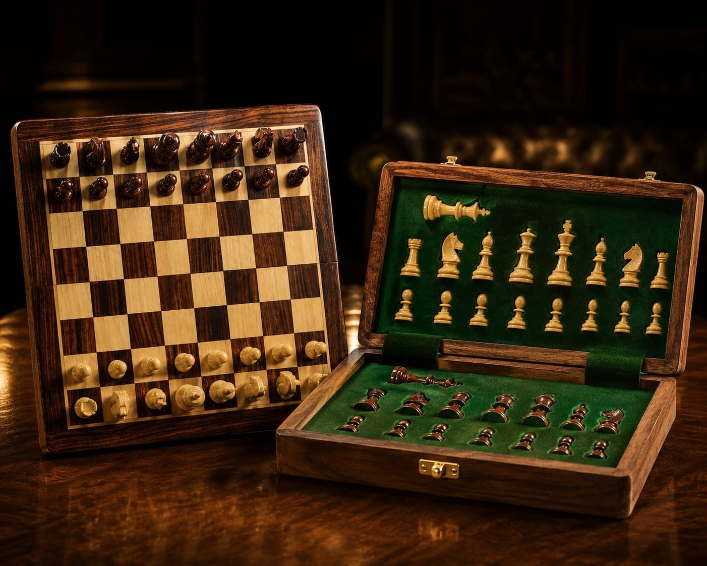 Rosewood Chess Set with Case