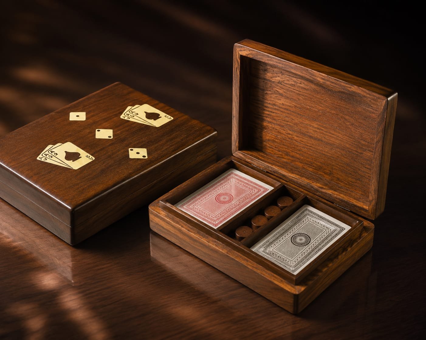 Rosewood Playing Card Box