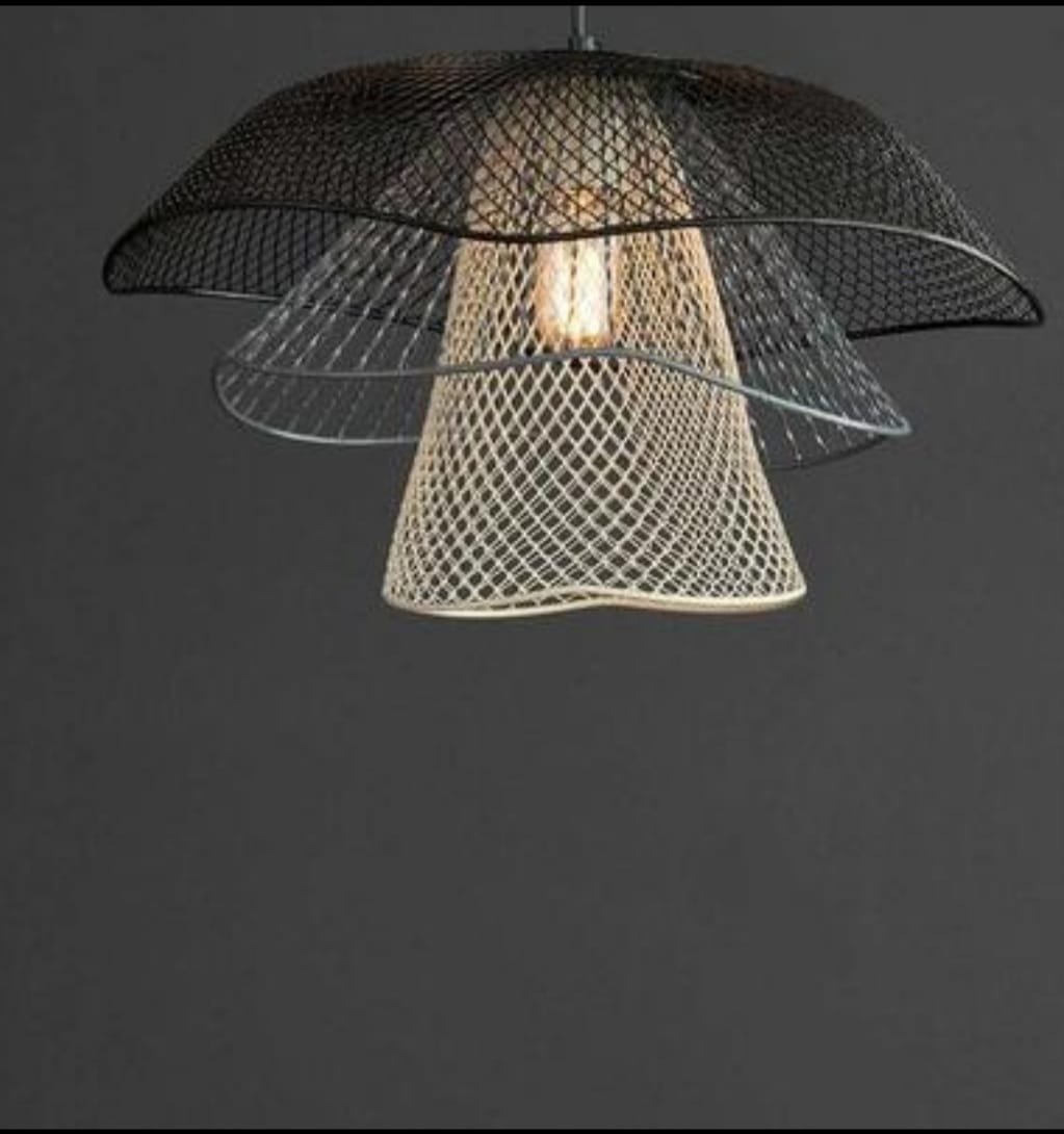 Dual Tone Mesh Pendant Set